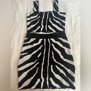 Two piece black and white set